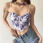 Printed Shirred Camisole Top