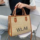 Lettering Braided Tote Bag