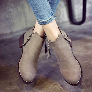Side Zip Faux Leather Chelsea Boots