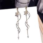 Star & Faux Pearl Swirl Dangle Earring 1 Pair - Gold - One Size