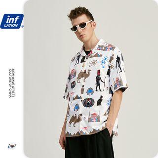 Egypt-print Loose Shirt