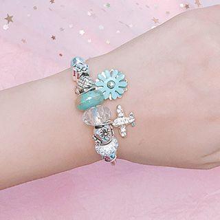 Alloy Flower Faux Crystal Bracelet