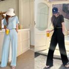 Set: Crop T-shirt + Drawstring Pants