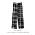 Plaid Fleece-lined Wide Leg Pants