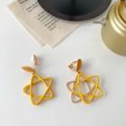 Star Glaze Dangle Earring 1 Pair - Clip-on Earrings - Yellow - One Size