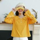 Long-sleeve Polo Shirt Yellow - One Size