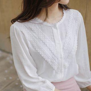 Round-neck Embroidered Blouse