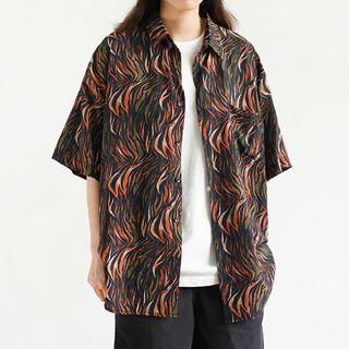 Short Sleeve Print Couple Matching Shirt