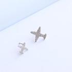 Non-matching Rhinestone Plane Earring