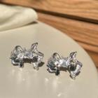 Bow Alloy Earring Stud Earring - 1 Pair - S925 Silver Stud - Silver - One Size