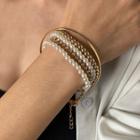 Faux Pearl Layered Bracelet 01kc-9883 - Gold - One Size