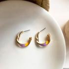 Glaze Twisted Alloy Open Hoop Earring 1 Pair - Earrings - One Size