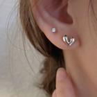 S925 Silver Heart Stud Earring
