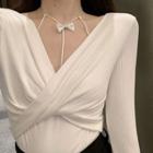 Long-sleeve Wrapped Top / Halter Top