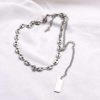 Stainless Steel Asymmetric Pendant Choker As Shown In Figure - One Size