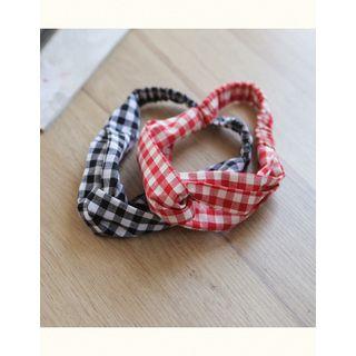 Knotted Gingham Cotton Hair Band