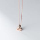 Heart Pendant Necklace 1 Pc - Rose Gold - One Size