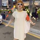 Short-sleeve Color Block Mini T-shirt Dress