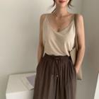 Linen Blend Camisole Top Oatmeal - One Size
