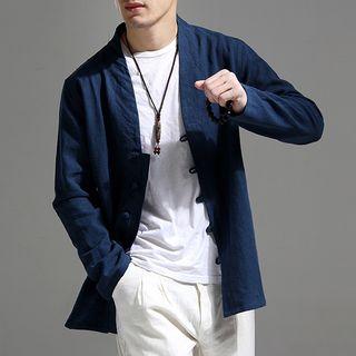 Buttoned Linen Blend Jacket