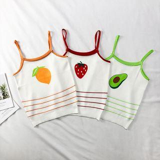 Fruit-print Crop Top