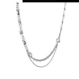 Rhinestone Pendant Resin Layered Alloy Necklace