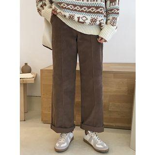 Seam-front Corduroy Pants