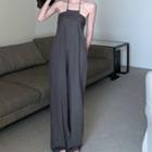 Halter Wide Leg Jumpsuit Gray - One Size