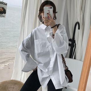 Lace-up Back Oversized Shirt