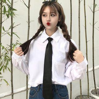 Long-sleeve Shirt / Plain Tie / Set