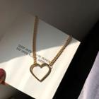Alloy Heart Pendant Necklace 1 Pc - As Shown In Figure - One Size
