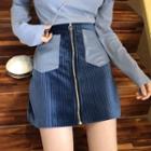 High-waist Patchwork A-line Skirt