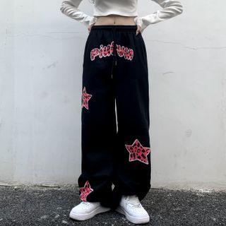 Star Pattern Wide Leg Pants