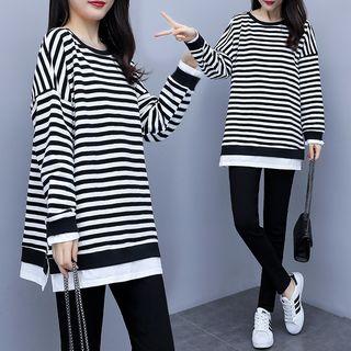 Set: Striped Pullover + Leggings