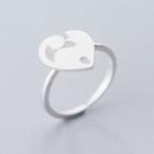 925 Sterling Silver Heart Open Ring Ring - One Size