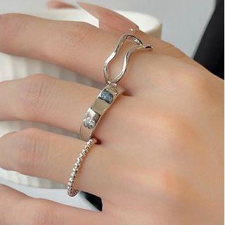 Set Of 3: Geometric Alloy Ring