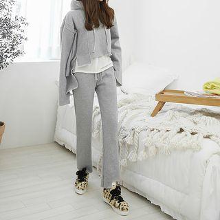 Cutout-hem Fleece Lined Hoodie