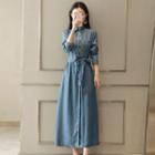 Double-breasted Denim Maxi Dress