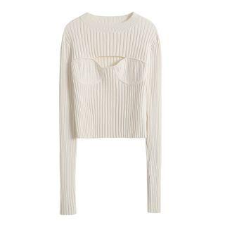 Ribbed Cutout Sweater