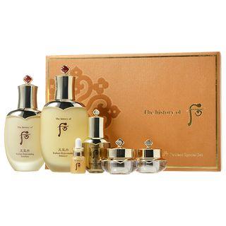 Cheongidan 2pcs Special Set: Radiant Rejuvenating Balancer 150ml + Emulsion 110ml + Regenerating Essence 8ml + Eye Cream 5ml + Cream 10ml + Gold Concentrate 5ml 6pcs