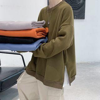 Plain Zip Slit Pullover