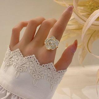Flower Alloy Open Ring Ring - One Size