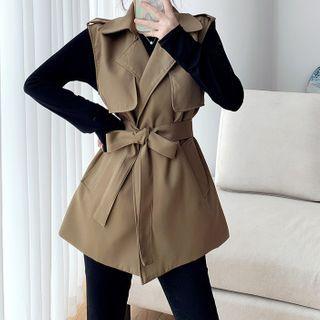 Set: Long-sleeve T-shirt + Tie-waist Vest