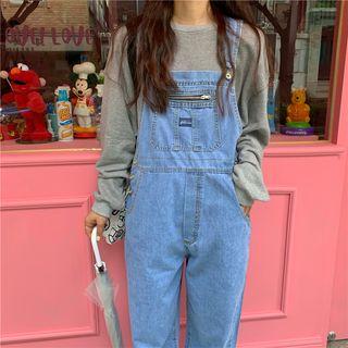 Zipped Denim Jumper Pants