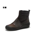Genuine Leather Appliqu  Ankle Boots