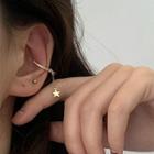 Star Alloy Rhinestone Cuff Earring 1 Pc - Gold - One Size