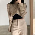 Cropped Chunky Knit Sweater / Spaghetti Strap Top