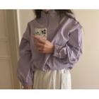 Stand-collar Nylon Zip-up Jacket