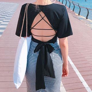 Open-back Tie-waist Top