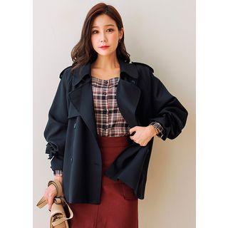 Tie-sleeve Double-breasted Trench Jacket